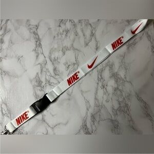 Red and white lanyard